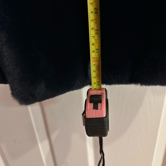 Apparis Faux Fur Navy Coat Small - Picture 7 of 8